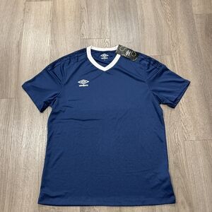 BNWT Umbro Men Legacy Soccer Jersey Blue/White Size Medium Football Plain Shirt